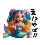 ❤️レインボーヘアーのマーメイドちゃん❤️（個別スタンプ：13）
