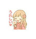 ゆるふわ浴衣女子の夏スタンプ（個別スタンプ：2）