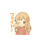 ゆるふわ浴衣女子の夏スタンプ（個別スタンプ：5）