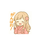 ゆるふわ浴衣女子の夏スタンプ（個別スタンプ：15）