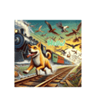 鉄道VSワンちゃん（個別スタンプ：4）