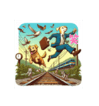 鉄道VSワンちゃん（個別スタンプ：8）