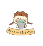 お仕事とみつあみのおんなのこ。（個別スタンプ：4）