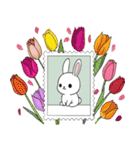 ありふれたウサギと花（個別スタンプ：28）