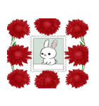 ありふれたウサギと花（個別スタンプ：37）