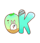 わんぱく！ころもちウサギ9_でか文字（個別スタンプ：5）