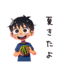 子ども（男の子）の夏★毎日使える（個別スタンプ：1）