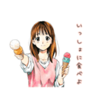 アイス食べたい★ふつうの女の子（個別スタンプ：7）