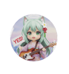猫耳ベースみなみちゃんカプセルトイ(丸型)（個別スタンプ：2）