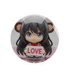 さる耳みなみちゃんカプセルトイ(丸型)（個別スタンプ：1）