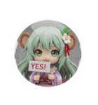 さる耳みなみちゃんカプセルトイ(丸型)（個別スタンプ：6）