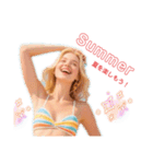 ず〜っと使える夏のサマーガール/日常会話（個別スタンプ：1）