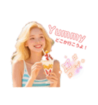 ず〜っと使える夏のサマーガール/日常会話（個別スタンプ：9）
