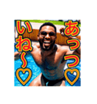 ※夏を満喫する‼︎黒人男性（個別スタンプ：2）