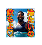 ※夏を満喫する‼︎黒人男性（個別スタンプ：8）