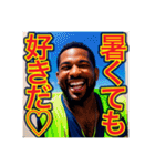 ※夏を満喫する‼︎黒人男性（個別スタンプ：20）