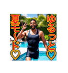 ※夏を満喫する‼︎黒人男性（個別スタンプ：23）