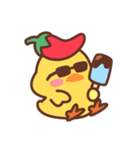 ずっと使える♡チリ帽子をかぶったひよこ（個別スタンプ：19）