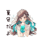 夏色♡ゆるふわガーリーな女の子（個別スタンプ：1）