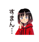 課題ギリギリ★ダウナー女子（個別スタンプ：12）