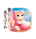 夏に毎日使える パーカーねこ 日常 ハート（個別スタンプ：15）