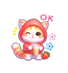夏に毎日使える パーカーねこ 日常 ハート（個別スタンプ：19）