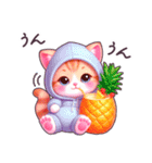 夏に毎日使える パーカーねこ 日常 ハート（個別スタンプ：20）