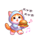 夏に毎日使える パーカーねこ 日常 ハート（個別スタンプ：29）