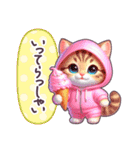 夏に毎日使える パーカーねこ 日常 ハート（個別スタンプ：30）
