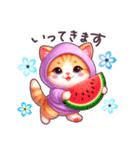 夏に毎日使える パーカーねこ 日常 ハート（個別スタンプ：31）