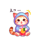 夏に毎日使える パーカーねこ 日常 ハート（個別スタンプ：33）