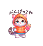 夏に毎日使える パーカーねこ 日常 ハート（個別スタンプ：35）