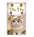 スコティッシュ猫 カラフル 夏 吹き出しBIG（個別スタンプ：12）