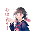 制服の女の子★テスト現実逃避（個別スタンプ：2）