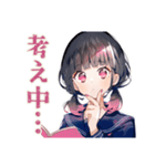 制服の女の子★テスト現実逃避（個別スタンプ：7）