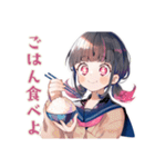 制服の女の子★テスト現実逃避（個別スタンプ：14）