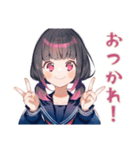 制服の女の子★テスト現実逃避（個別スタンプ：15）