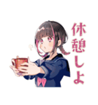 制服の女の子★テスト現実逃避（個別スタンプ：16）