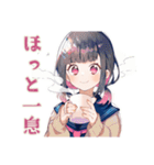制服の女の子★テスト現実逃避（個別スタンプ：17）