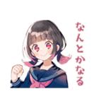 制服の女の子★テスト現実逃避（個別スタンプ：18）