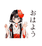 巫女さんの応援スタンプ♡（個別スタンプ：2）