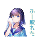 女子高生の爽やか夏スタンプ（個別スタンプ：40）