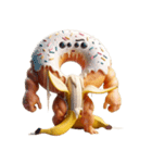 ドーナツさんがバナナを食べる（個別スタンプ：5）