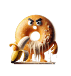 ドーナツさんがバナナを食べる（個別スタンプ：23）