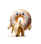 ドーナツさんがバナナを食べる（個別スタンプ：25）