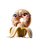 ドーナツさんがバナナを食べる（個別スタンプ：32）