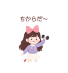 キュートなロングヘアの女の子 （BIG/JP）（個別スタンプ：1）
