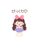 キュートなロングヘアの女の子 （BIG/JP）（個別スタンプ：11）