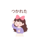 キュートなロングヘアの女の子 （BIG/JP）（個別スタンプ：16）