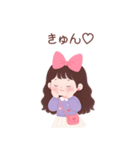 キュートなロングヘアの女の子 （BIG/JP）（個別スタンプ：17）
